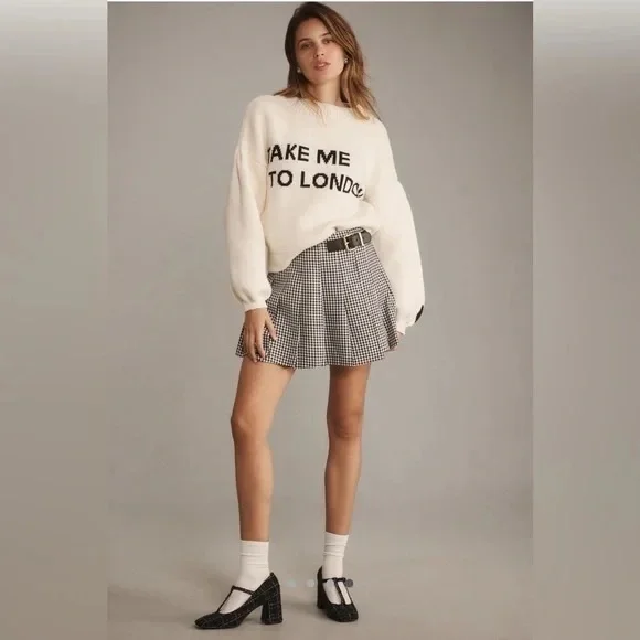 NWT Anthropologie Maeve Take Me To London Graphic Sweater - Picture 6 of 10